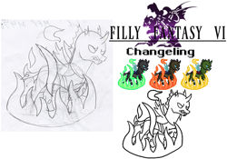 Size: 462x324 | Tagged: safe, artist:rydelfox, derpibooru import, changeling, filly fantasy vi, sprite