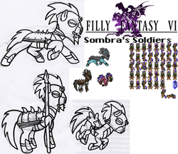 Size: 462x400 | Tagged: safe, artist:rydelfox, alternate timeline, crystal war timeline, filly fantasy vi, mind control, sombra soldier, sprite