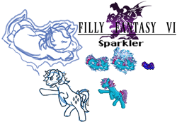 Size: 428x296 | Tagged: safe, artist:rydelfox, sparkler (g1), g1, filly fantasy vi, sprite