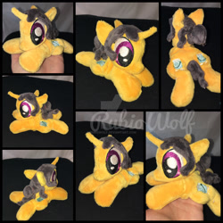 Size: 1600x1600 | Tagged: safe, artist:rubiowolf, fresh coat, beanie (plushie), irl, photo, plushie, prone, solo