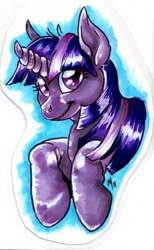 Size: 786x1280 | Tagged: safe, artist:m-i, twilight sparkle, bust, latex pony, shiny, solo