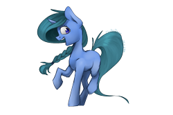 Size: 1080x720 | Tagged: safe, artist:chibadeer, oc, oc only, pony, unicorn, braid, female, mare, open mouth, simple background, solo, transparent background