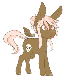 Size: 713x852 | Tagged: safe, artist:mint-and-love, oc, oc only, oc:softboi, mule, pegasus, pony, chibi, male, pegamule, pink hair, simple background, solo, white background
