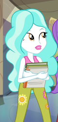 Size: 342x719 | Tagged: safe, screencap, paisley, starlight, equestria girls, friendship games, cropped, flower, notebook, solo