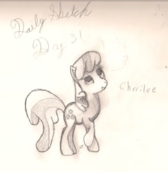 Size: 1419x1452 | Tagged: safe, artist:silversthreads, cheerilee, pony, daily sketch, female, mare, sketch, solo, traditional art