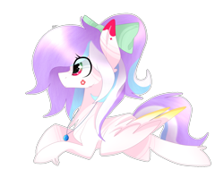 Size: 2601x2161 | Tagged: safe, artist:huirou, oc, oc only, pegasus, pony, bow, female, hair bow, mare, prone, simple background, solo, transparent background