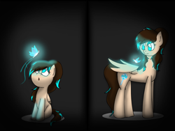 Size: 1280x962 | Tagged: safe, artist:stuflox, oc, oc only, oc:sweet candy, butterfly, pegasus, pony, female, filly, mare