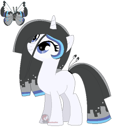 Size: 429x478 | Tagged: safe, artist:ipandacakes, oc, oc only, original species, pony, looking up, pokémon, smiling, solo, vivillon