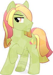 Size: 499x700 | Tagged: safe, artist:tambelon, oc, oc only, oc:citrus slice, crystal pony, pony, male, solo, stallion, watermark