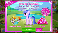 Size: 1136x640 | Tagged: safe, sea swirl, seafoam, pony, unicorn, advertisement, costs real money, crack is cheaper, gameloft, official, time's running out