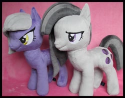 Size: 4223x3292 | Tagged: safe, artist:jillah92, limestone pie, marble pie, earth pony, pony, absurd resolution, angry, cute, duo, female, irl, mare, photo, pie sisters, plushie, shy