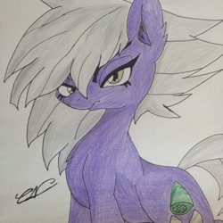 Size: 900x900 | Tagged: safe, artist:luxiwind, limestone pie, earth pony, pony, angry, female, mare, solo, traditional art