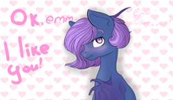 Size: 4000x2300 | Tagged: safe, artist:isorrayi, oc, oc only, bat pony, pony, :t, blushing, female, heart background, mare, solo