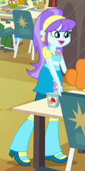 Size: 187x375 | Tagged: safe, screencap, aqua blossom, brawly beats, cherry crash, scribble dee, equestria girls, rainbow rocks, cropped, flower, food, french fries, pasta, sandwich, spaghetti