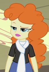 Size: 210x310 | Tagged: safe, screencap, golden hazel, equestria girls, rainbow rocks, battle of the bands, bedroom eyes, clothes, cropped, scarf, solo