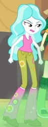 Size: 172x451 | Tagged: safe, screencap, paisley, sweet leaf, equestria girls, rainbow rocks, angry, battle of the bands, bedroom eyes, boots, cropped, flower, high heel boots