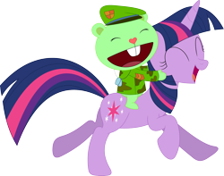 Size: 3557x2802 | Tagged: safe, artist:porygon2z, twilight sparkle, flippy, happy tree friends, hear today gone tomorrow, simple background, this will end in tears and/or death, transparent background