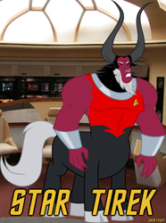 Size: 2233x3000 | Tagged: safe, artist:danatron1, lord tirek, crossover, pun, solo, star trek