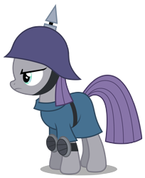 Size: 2447x3000 | Tagged: safe, artist:brony-works, maud pie, pony, high res, knee pads, pickelhaube, simple background, solo, transparent background, vector