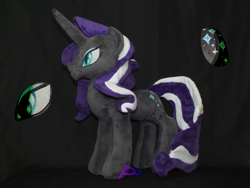 Size: 4608x3456 | Tagged: safe, artist:kiashone, nightmare rarity, glow in the dark, irl, photo, plushie, solo