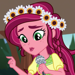 Size: 720x720 | Tagged: safe, screencap, gloriosa daisy, equestria girls, legend of everfree, cropped, magical geodes, solo