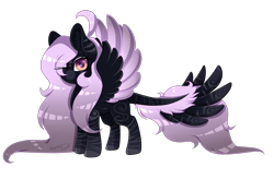 Size: 2862x1878 | Tagged: safe, artist:minelvi, oc, oc only, oc:marfa, original species, pony, colored wings, female, mare, simple background, solo, transparent background