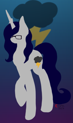 Size: 809x1356 | Tagged: safe, artist:anxiouslilnerd, oc, oc only, oc:thunderstorm, pony, unicorn, female, gift art, minimalist, solo, unicorn oc