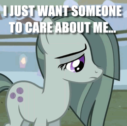 Size: 476x472 | Tagged: safe, edit, edited screencap, screencap, marble pie, hearthbreakers, alone, bronybait, cropped, depressed, female, image macro, lonely, meme, sad, solo