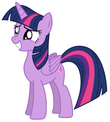 Size: 1675x1850 | Tagged: safe, artist:sketchmcreations, twilight sparkle, twilight sparkle (alicorn), alicorn, pony, to where and back again, female, folded wings, mare, sheepish grin, simple background, smiling, solo, transparent background, vector