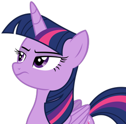 Size: 2656x2609 | Tagged: safe, artist:sketchmcreations, twilight sparkle, twilight sparkle (alicorn), alicorn, pony, to where and back again, :s, female, folded wings, mare, simple background, solo, transparent background, unamused, vector, wavy mouth