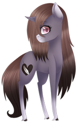 Size: 1081x1705 | Tagged: safe, artist:bonniebatman, oc, oc only, pony, unicorn, curved horn, female, mare, simple background, solo, transparent background