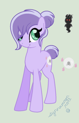 Size: 634x992 | Tagged: safe, artist:synnamonroll, oc, oc only, oc:mistletoe, earth pony, pony, magical lesbian spawn, offspring, parent:lyra heartstrings, parent:trixie, parents:lyxie, solo