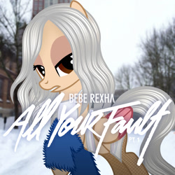 Size: 1500x1500 | Tagged: safe, alternate version, artist:aldobronyjdc, pegasus, pony, album, album cover, all your fault part.1, bebe rexha, cover, parody, ponified, ponified album cover, solo