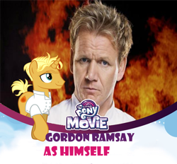 Size: 1174x1090 | Tagged: safe, gourmand ramsay, human, pony, my little pony: the movie, exploitable meme, fake, gordon ramsay, irl, irl human, meme, photo, ponified, voice actor reveal meme