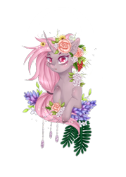 Size: 1000x1400 | Tagged: safe, artist:usagimoon98, oc, oc only, oc:grim, flower, simple background, solo, transparent background