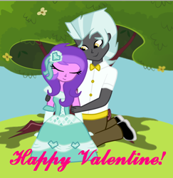 Size: 600x618 | Tagged: safe, artist:purpleloverpony, amethyst star, sparkler, thunderlane, equestria girls, amethystlane, female, male, shipping, straight, text, valentine's day