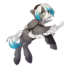 Size: 2239x2173 | Tagged: safe, artist:miioko, oc, oc only, pegasus, pony, clothes, female, hat, looking back, mare, simple background, solo, spread wings, transparent background