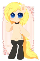 Size: 600x912 | Tagged: safe, artist:exceru-karina, oc, oc only, oc:aimmy, pony, bipedal, clothes, crosshair, socks, solo