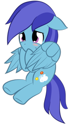 Size: 3000x5402 | Tagged: safe, artist:phinpie, oc, oc only, oc:sierra nightingale, pegasus, pony, absurd resolution, blushing, cutie mark, floppy ears, flying, male, simple background, smiling, solo, transparent background, vector