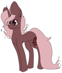 Size: 1024x1205 | Tagged: safe, artist:fizzy2014, oc, oc only, pony, unicorn, female, impossibly large ears, mare, pentagram, simple background, solo, transparent background