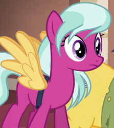 Size: 823x924 | Tagged: safe, screencap, mint condition, ocean spray, earth pony, pony, stranger than fan fiction, background pony, fake wings, female, mare, pit stain, solo focus