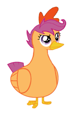 Size: 607x965 | Tagged: safe, scootaloo, chicken, scootachicken, solo, species swap, wat