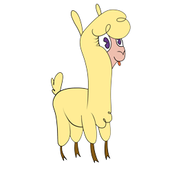 Size: 2000x2000 | Tagged: safe, artist:php47, paprika paca, alpaca, them's fightin' herds, colored, community related, simple background, solo, tongue out, transparent background