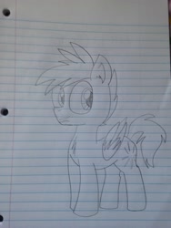 Size: 2448x3264 | Tagged: safe, artist:dankhooves, crackle pop, the cart before the ponies, grayscale, lined paper, monochrome, solo, traditional art