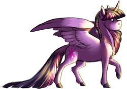 Size: 5110x3614 | Tagged: safe, artist:maxiima, twilight sparkle, twilight sparkle (alicorn), alicorn, pony, absurd resolution, curved horn, simple background, solo, spread wings, transparent background, unshorn fetlocks