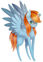 Size: 1302x1885 | Tagged: safe, artist:bonniebatman, oc, oc only, pegasus, pony, glasses, male, simple background, solo, spread wings, stallion, traditional art, transparent background
