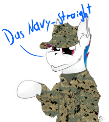 Size: 2639x2954 | Tagged: safe, artist:kamithepony, oc, oc only, oc:kami, earth pony, pegasus, pony, marines, military, navy, simple background, solo, speech, transparent background