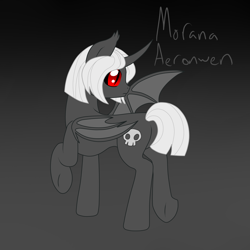 Size: 2500x2500 | Tagged: safe, artist:glacierfrostclaw, oc, oc only, oc:morana aeronwen, alicorn, bat pony, bat pony alicorn, apocalypse pony, death, red eyes, slit eyes, solo