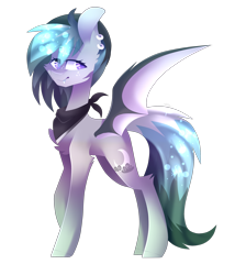 Size: 2105x2457 | Tagged: safe, artist:huirou, oc, oc only, bat pony, pony, bandana, ear piercing, piercing, simple background, solo, transparent background