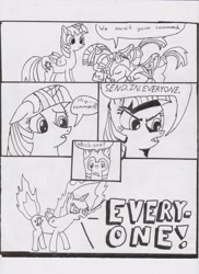 Size: 1700x2334 | Tagged: safe, artist:newguy, twilight sparkle, twilight sparkle (alicorn), alicorn, pony, unicorn, comic, gary oldman, megas xlr, monochrome, royal guard, the professional